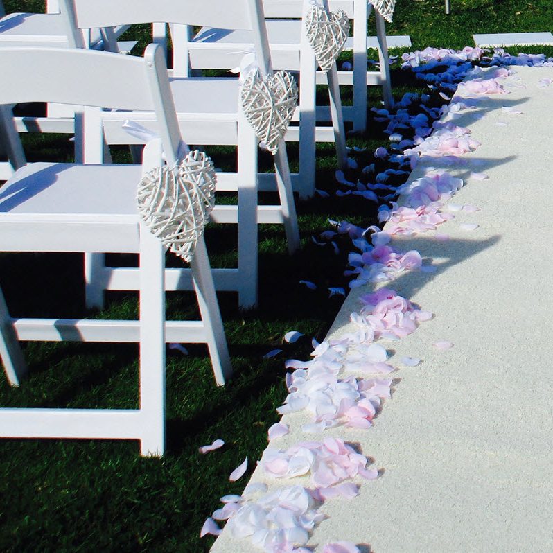 White Carpet Wedding Aisle