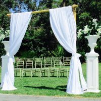 Bamboo Wedding Arch Chiffon Draping