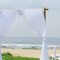 Bamboo Wedding Arch Chiffon Draping