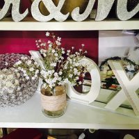 Lettering and candle vase