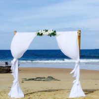 Bamboo Wedding Arch Chiffon Draping