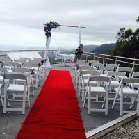 Bamboo Wedding Arch Chiffon Draping