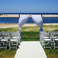 Bamboo Wedding Arch Chiffon Draping