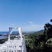 Bamboo Wedding Arch Chiffon Draping