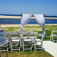 Bamboo Wedding Arch Chiffon Draping