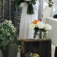 Bamboo Wedding Arch Chiffon Draping