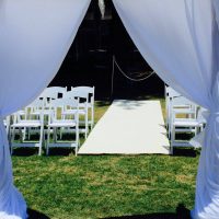 Bamboo Wedding Arch Chiffon Draping