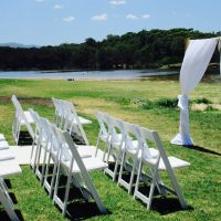 Bamboo Wedding Arch Chiffon Draping