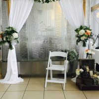 Bamboo Wedding Arch Chiffon Draping