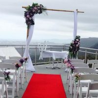 Bamboo Wedding Arch Chiffon Draping