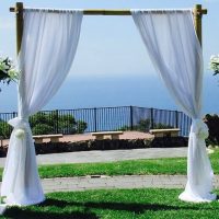 Bamboo Wedding Arch Chiffon Draping