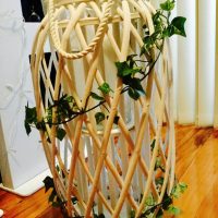 Cane Basket with Ivy