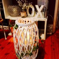 Cane Basket with Ivy