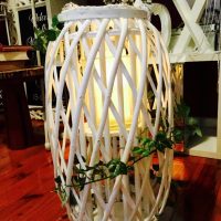 Cane Basket with Ivy