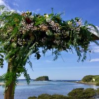 Timber Arbour with Flowers